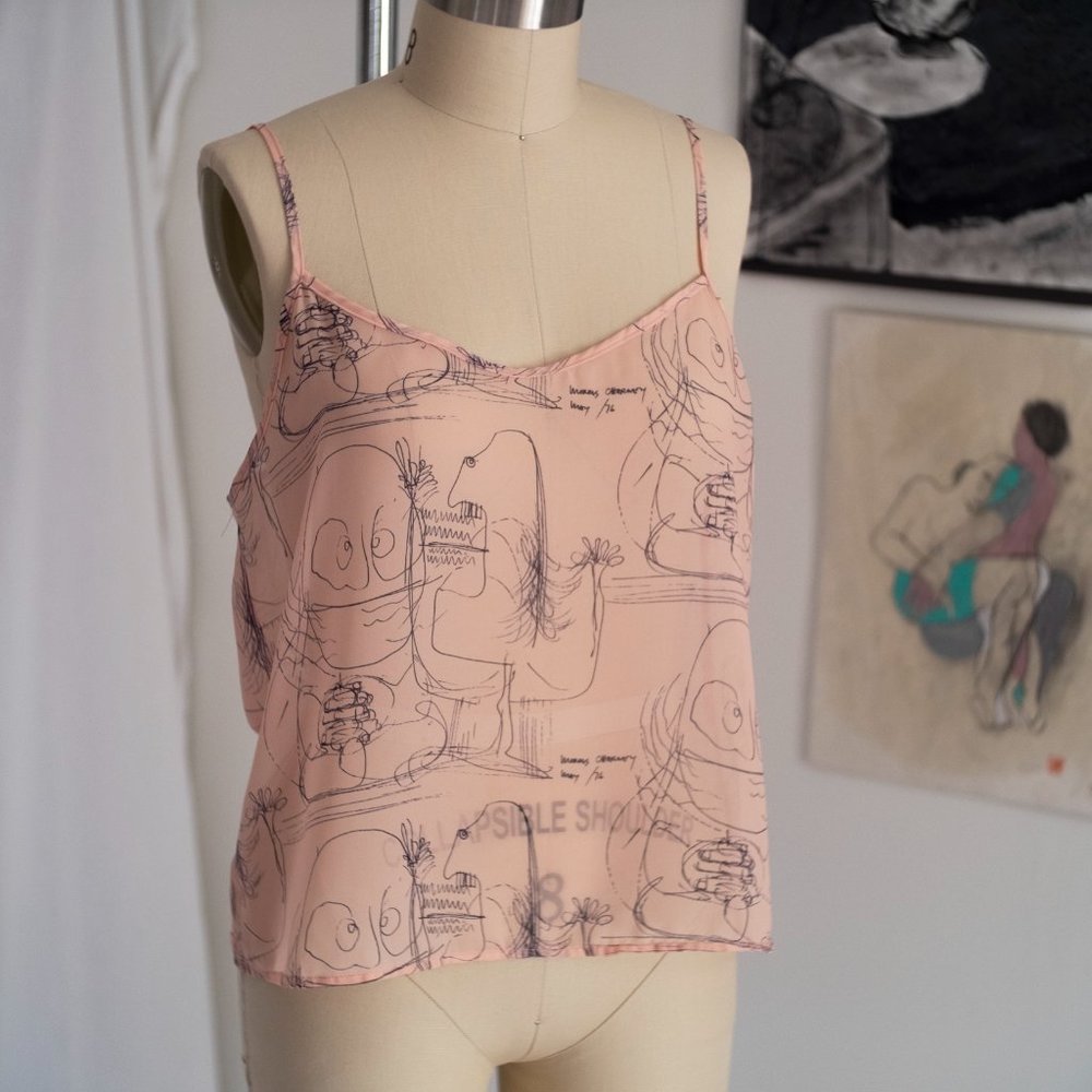American Apparel Chiffon Morris Charney Sketch Top